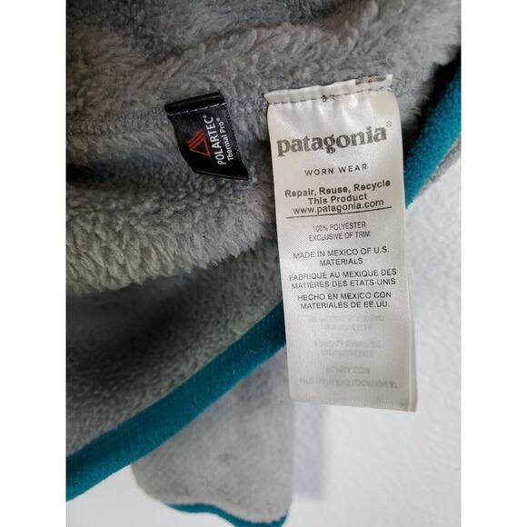 Patagonia Fleece Pullover Jacket Womens Medium Re Tool Gray Long Sleeve Snap T - Picture 11 of 15